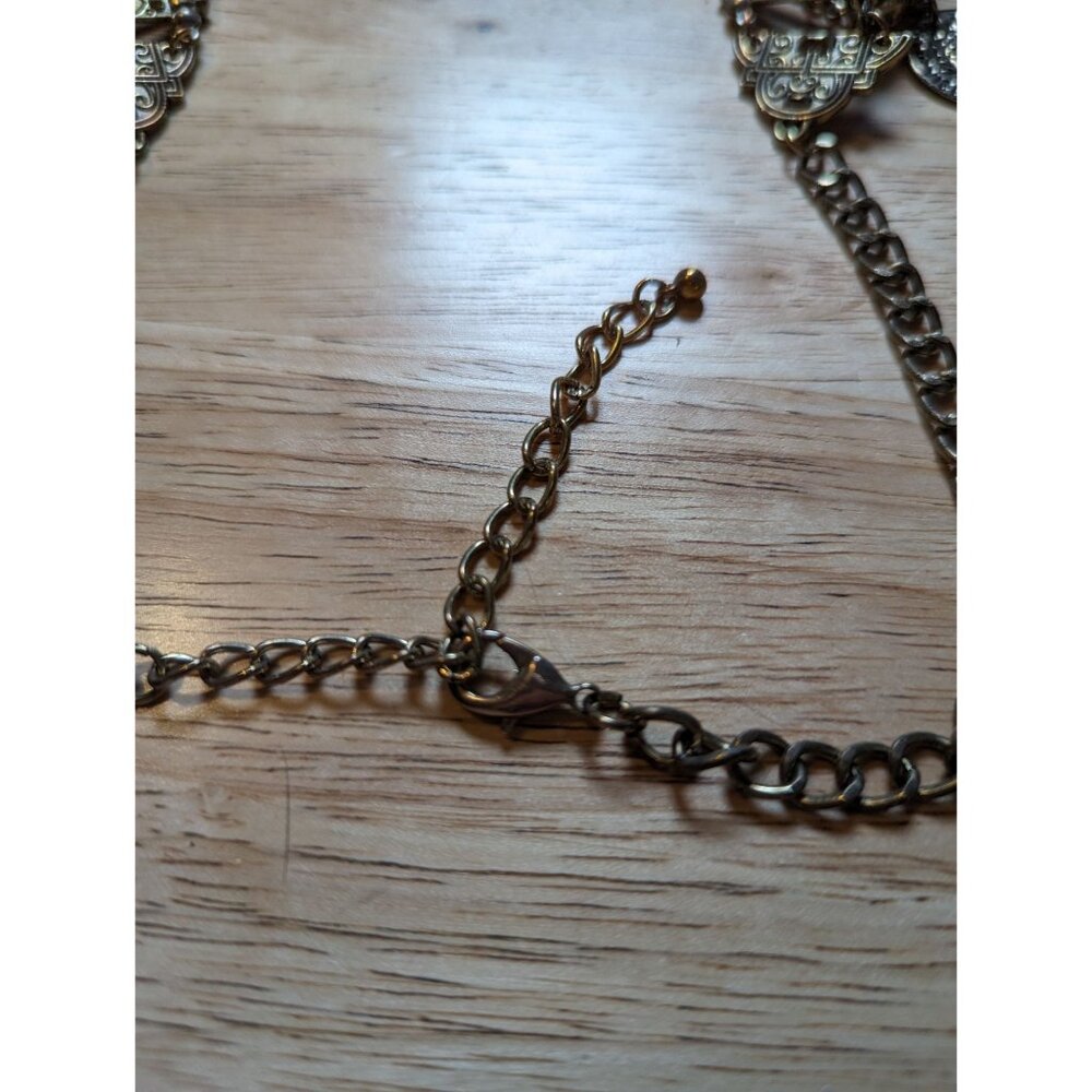 Statement piece Cleopatra style coin necklace Republic of france burnished gold - Picture 11 of 11